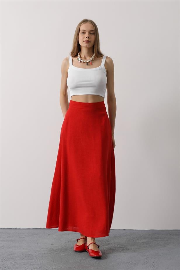 RYN Linen Skirt - Red - Lévis