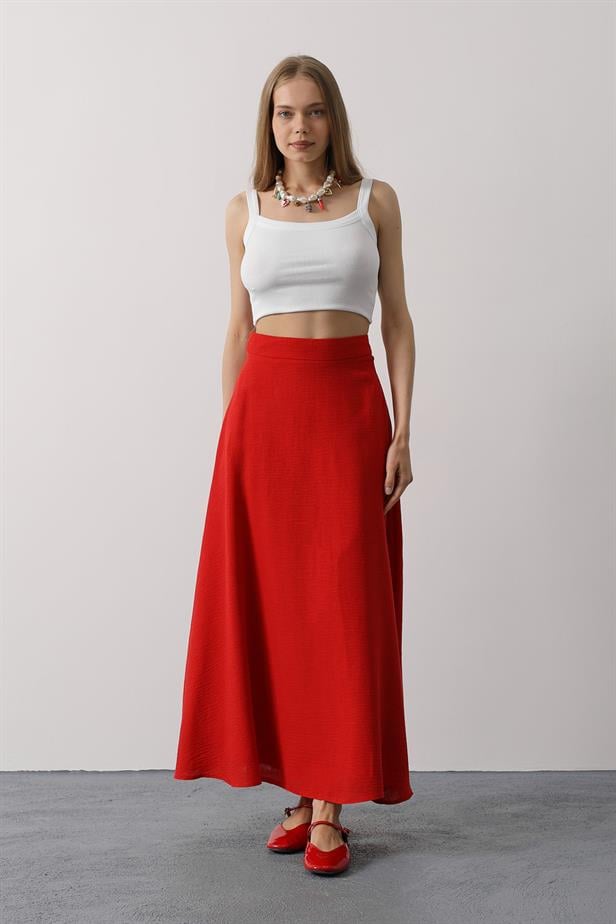 RYN Linen Skirt - Red - Lévis