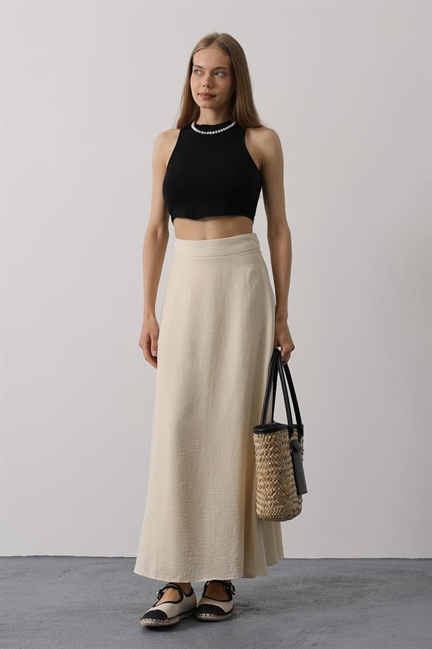 RYN Linen Skirt - Stone - Silao