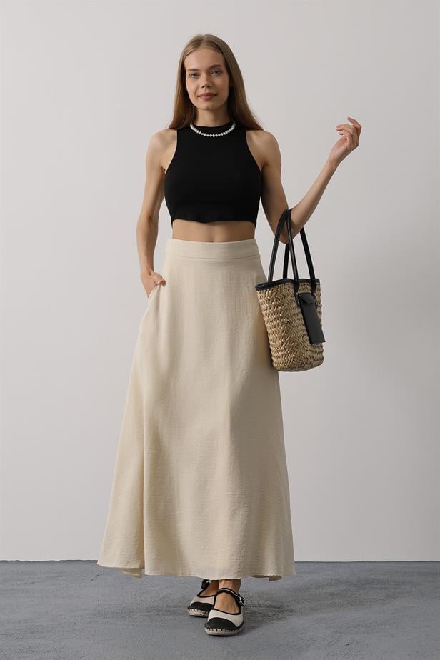 RYN Linen Skirt - Stone - Silao