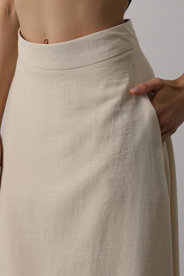 RYN Linen Skirt - Stone - Silao