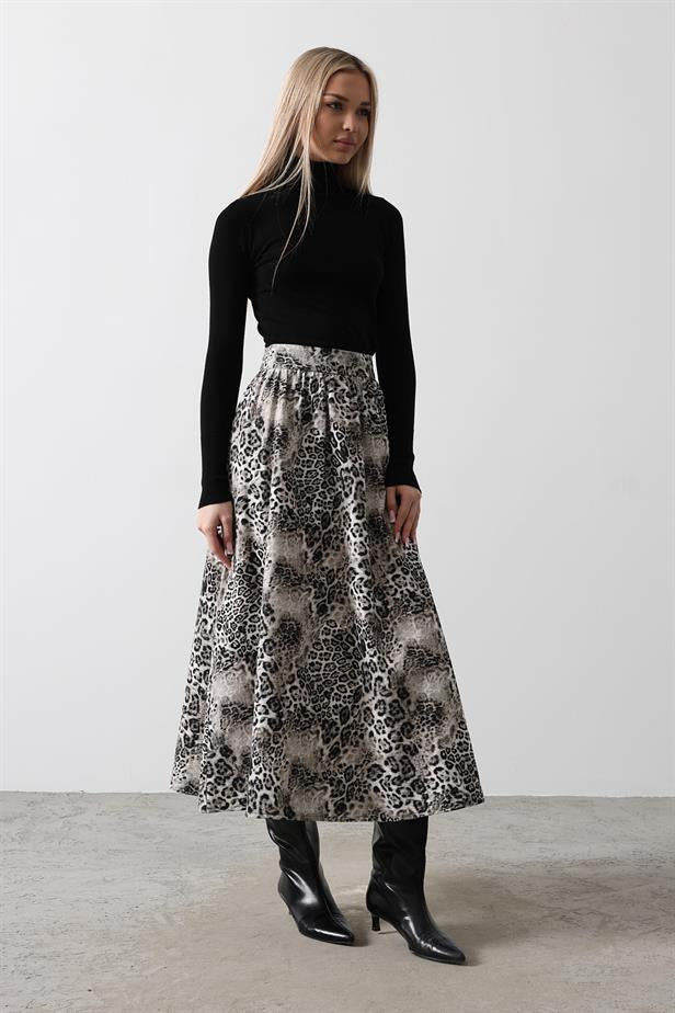 RYN Flared Leopard Print Skirt - Leopard - Ahaus