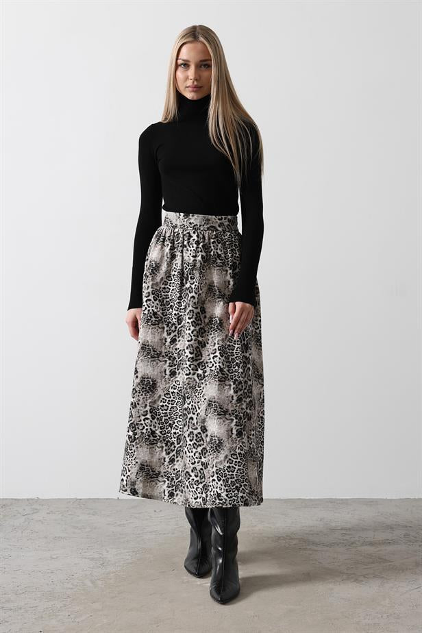 RYN Flared Leopard Print Skirt - Leopard - Ahaus