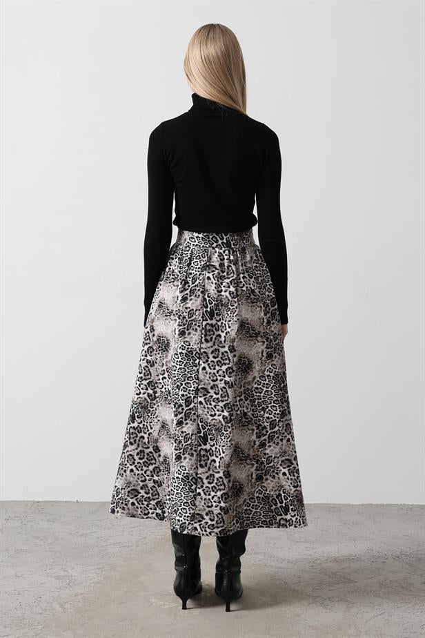 RYN Flared Leopard Print Skirt - Leopard - Ahaus
