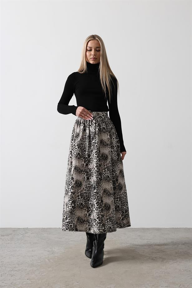 RYN Flared Leopard Print Skirt - Leopard - Ahaus