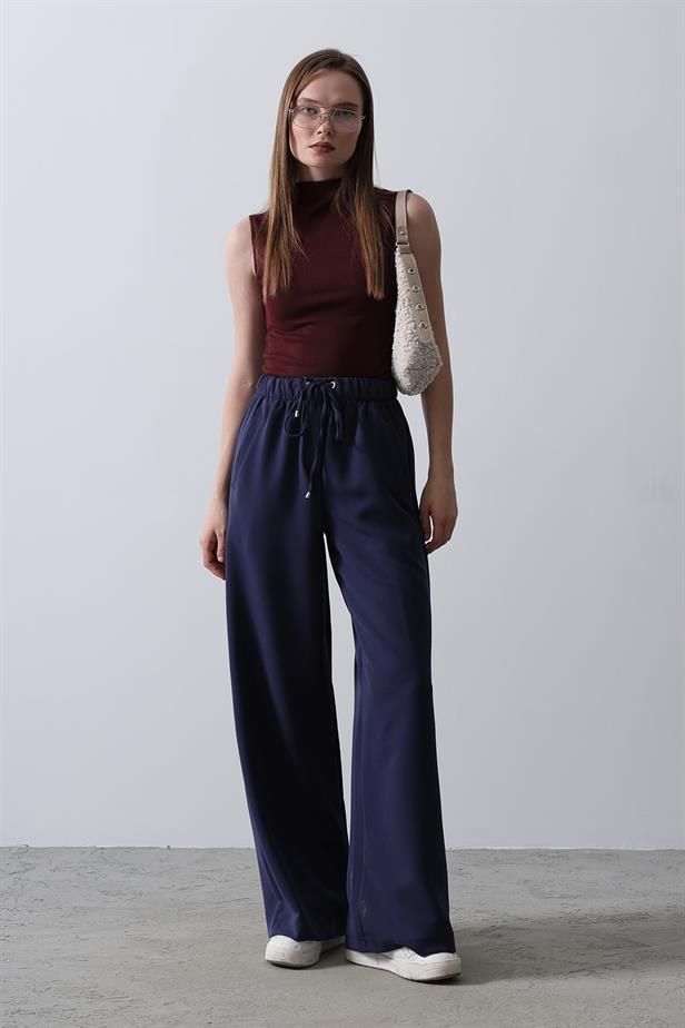 RYN Bird's Eye Detailed Trousers - Navy Blue - Zwijndrecht