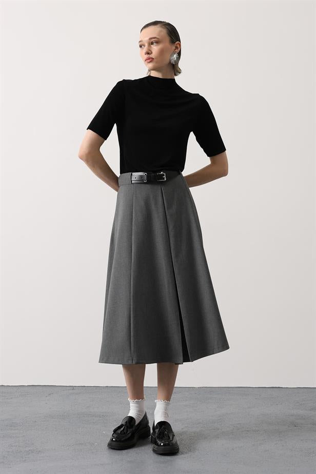 RYN MELANGE SKIRT - Anthracite - Malden