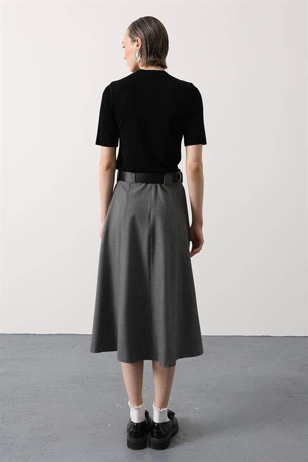 RYN MELANGE SKIRT - Anthracite - Malden