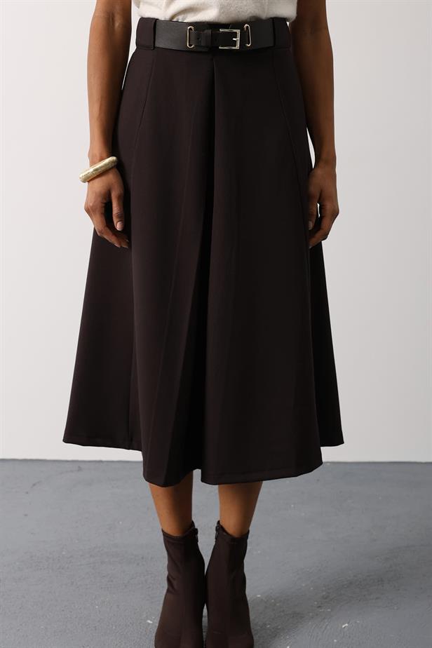 RYN MIDI SKIRT - Brown - Altamura