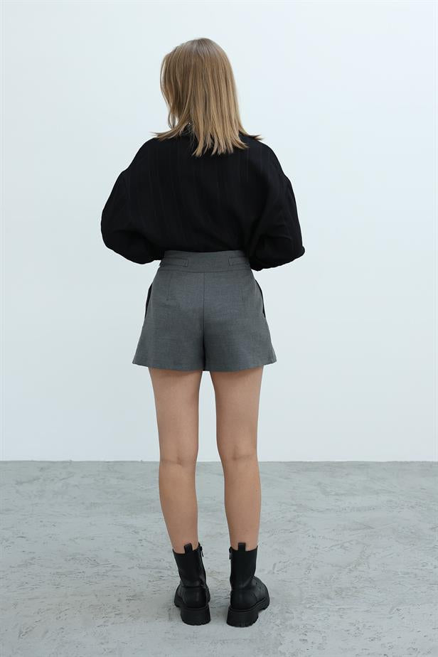 RYN Pleated Shorts Skirt - Anthracite - Vasto