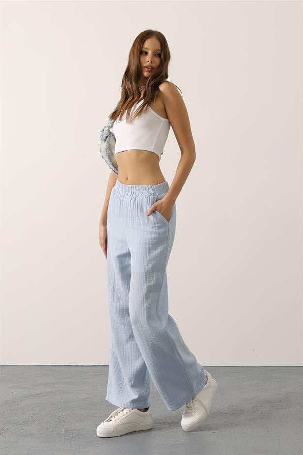 RYN Washed Muslin Pants - Baby Blue - Bari