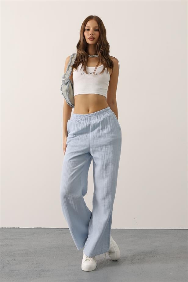 RYN Washed Muslin Pants - Baby Blue - Bari
