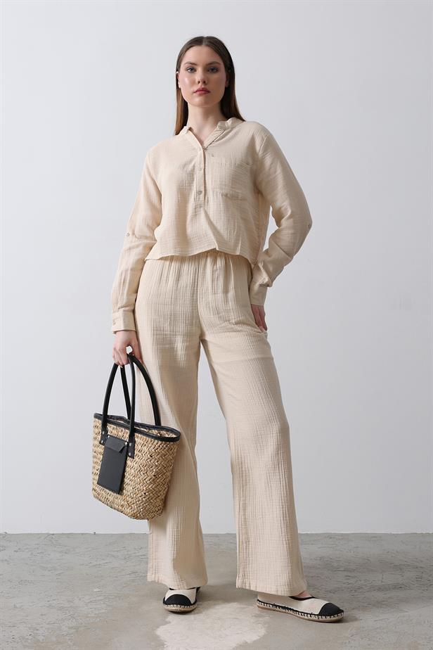 RYN Washed Muslin Pants - Stone - Drummondville