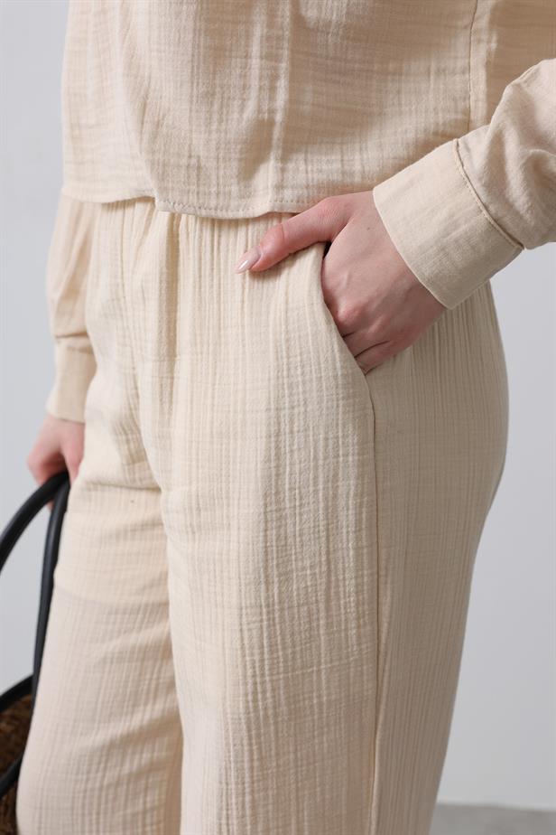 RYN Washed Muslin Pants - Stone - Drummondville