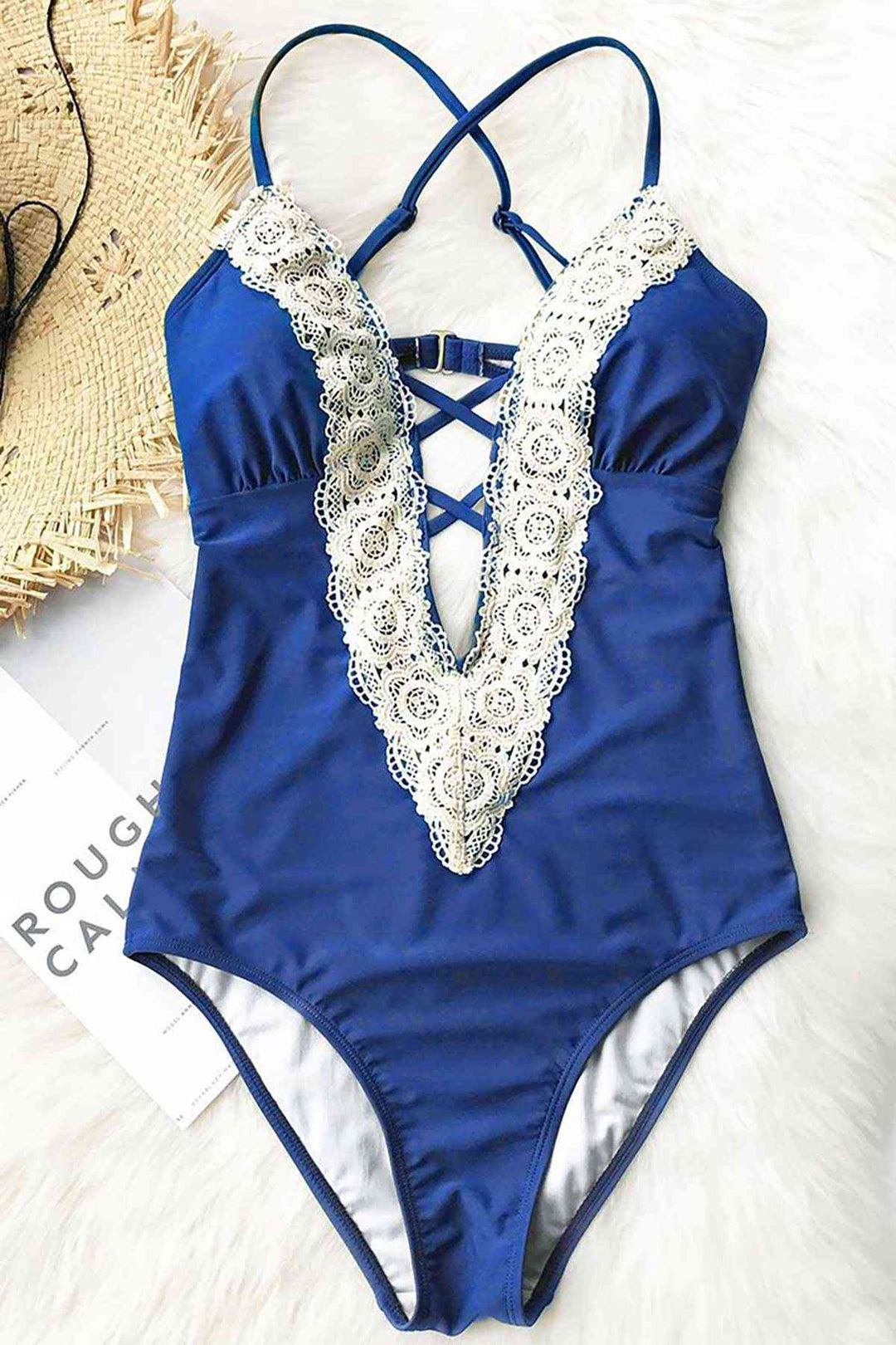 IGR Women Angels Blue Crochet Embroidered Swimsuit - Corby
