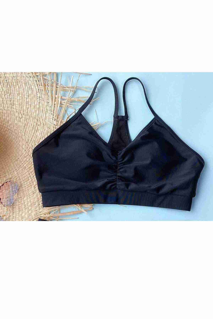 IGR Women Angels Ruched Bikini Top in Black - Dagenham