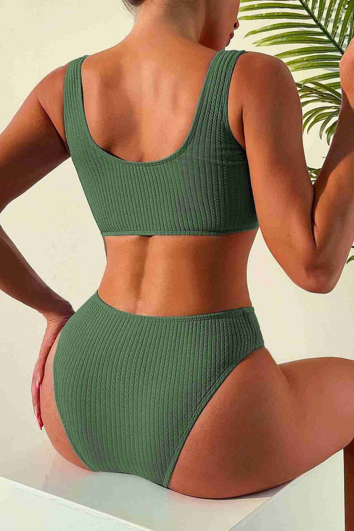 IGR Women Angels Special Threaded Fabric Tankini Top بيكيني أخضر - Bruchsal