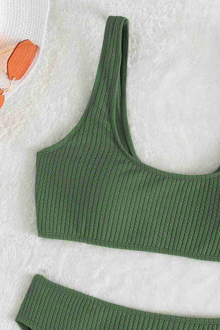 IGR Women Angels Special Threaded Fabric Tankini Top بيكيني أخضر - Bruchsal