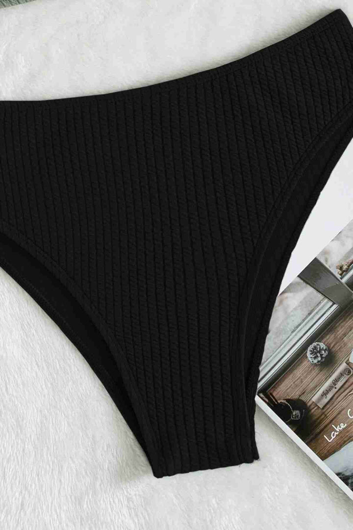 IGR Women Angels Special Threaded Fabric بيكيني سفلي عالي الخصر باللون الأسود - Telford