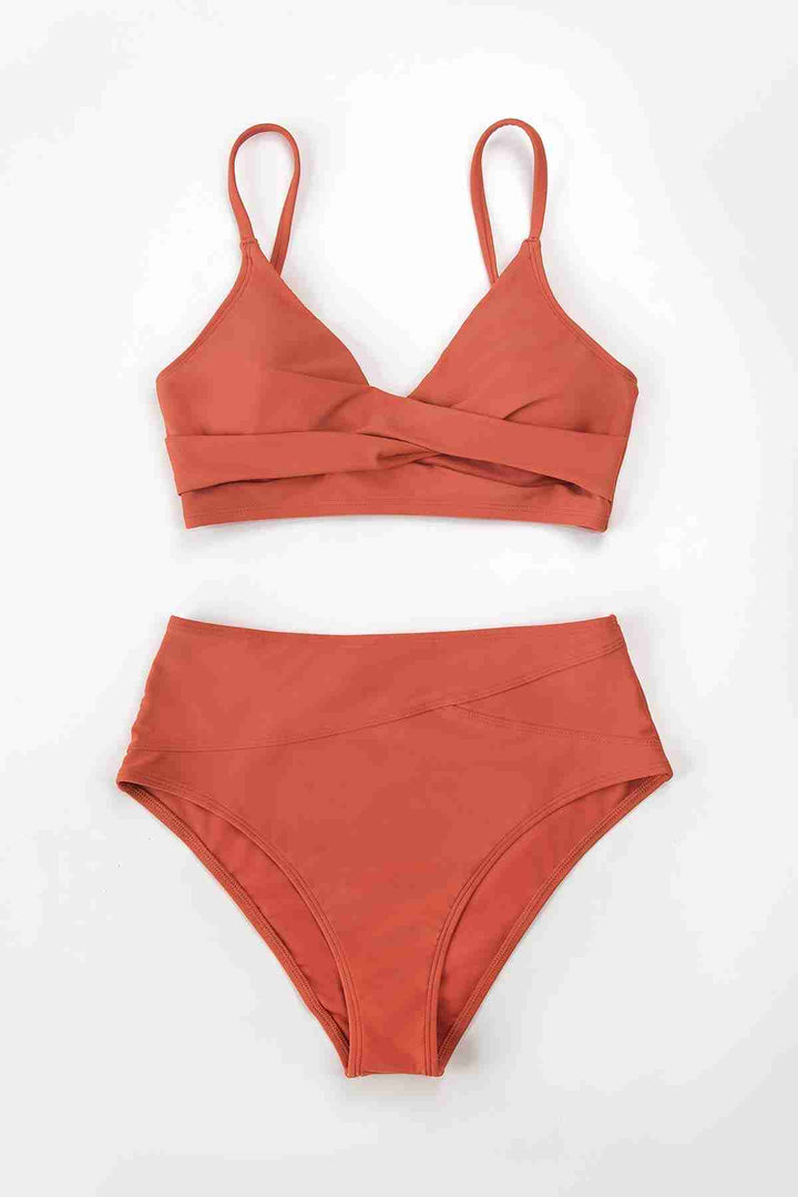 IGR Women Angelsin Special Design Front Cross Bikini Top Red - Valladolid