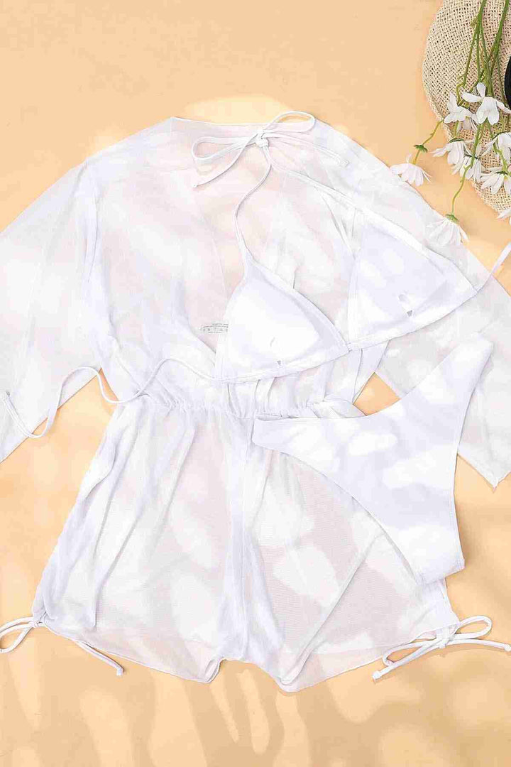 IGR Women Angelsin Chiffon Pareo Beach Dress Cover كيمونو أبيض - Drohobych