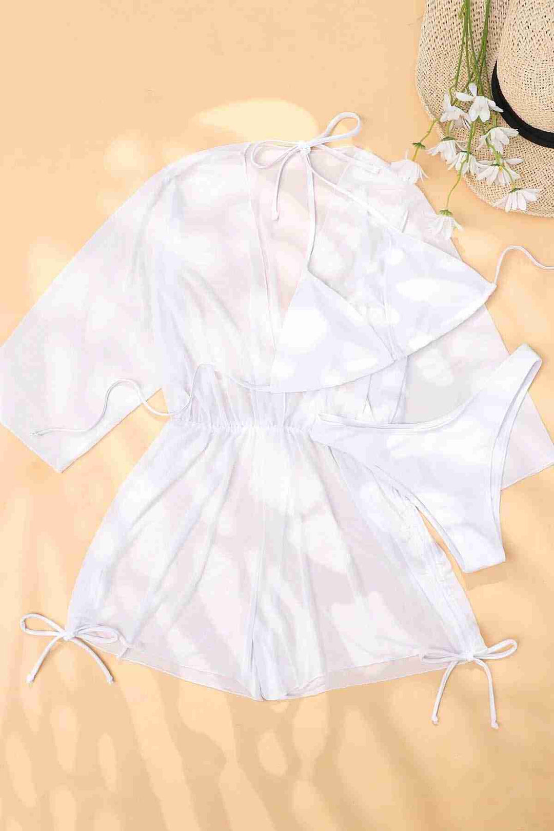 IGR Women Angelsin Chiffon Pareo Beach Dress Cover كيمونو أبيض - Drohobych