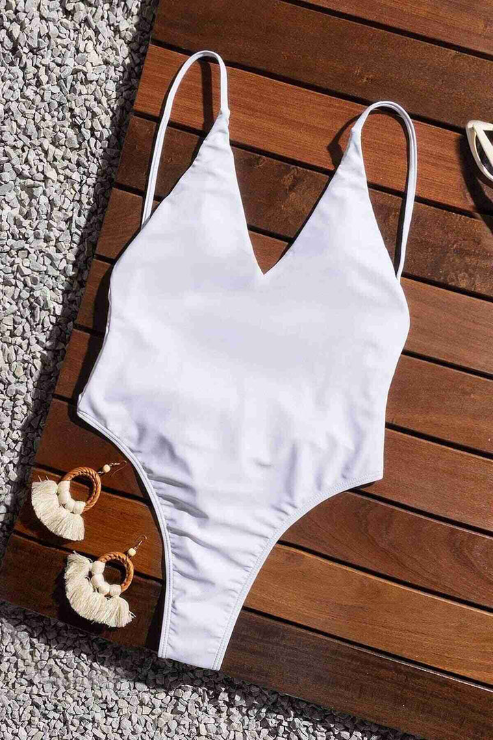 IGR Women Angels V-Neck Backless Brazilian Cut Swimsuit White - Schwäbisch Hall