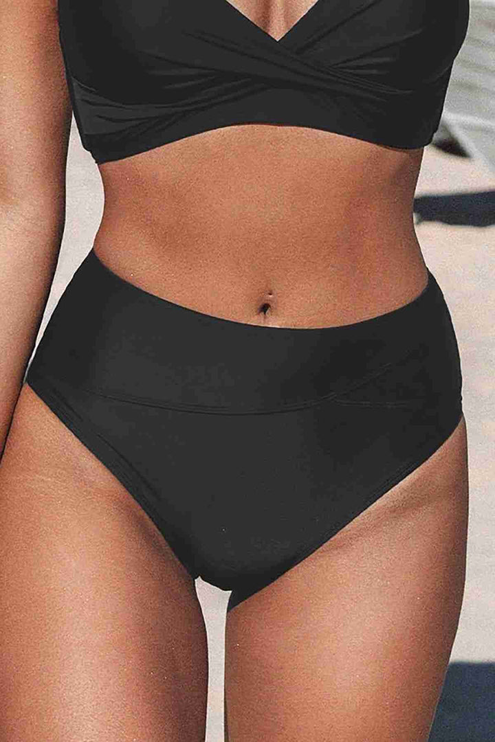 IGR Women Angels High Waist Bikini Bottom Black - Queluz