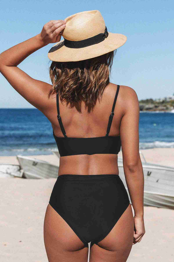 IGR Women Angels High Waist Bikini Bottom Black - Queluz
