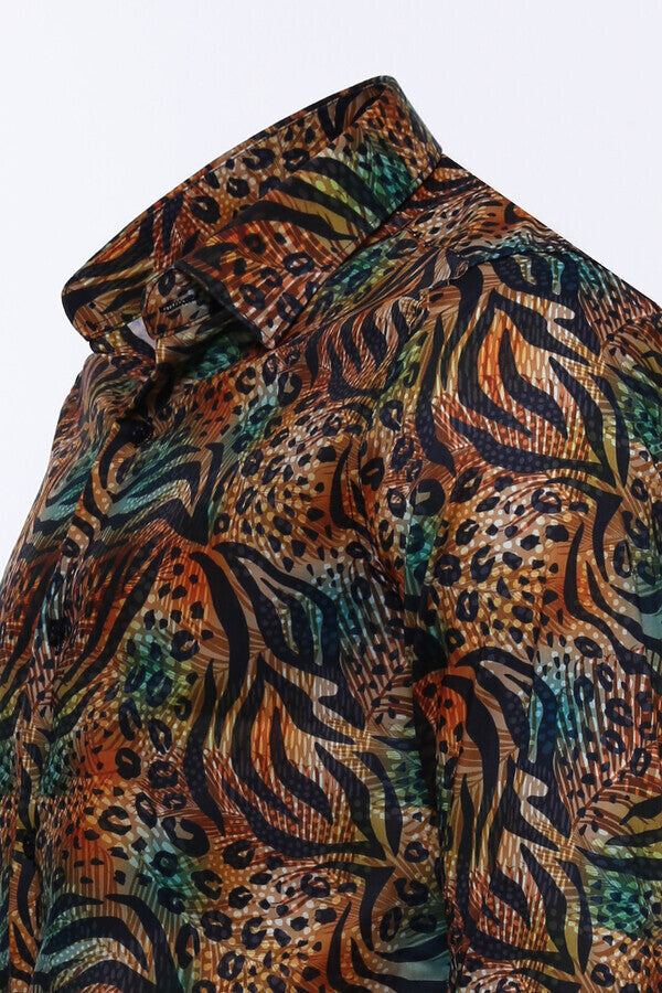 WSS Animal Patterned Long Sleeves Multicolor Men Shirt  - Seattle