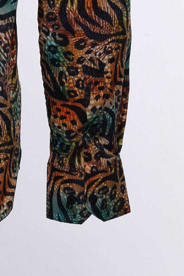 WSS Animal Patterned Long Sleeves Multicolor Men Shirt  - Seattle