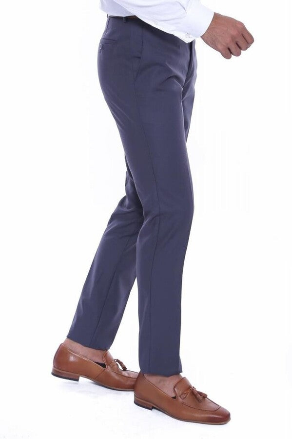 WSS Anthracite Slim Fit Plain Men Pants  - Kardítsa