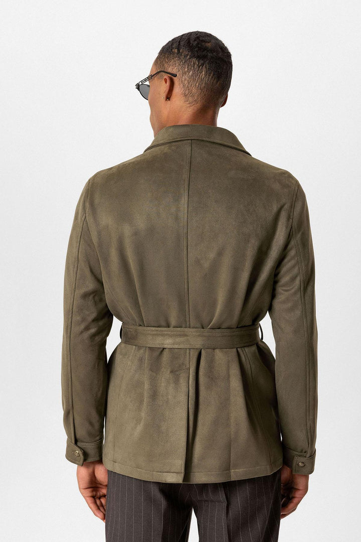 ANT Men's Slim Fit Belted Suede Coat - Hoofddorp