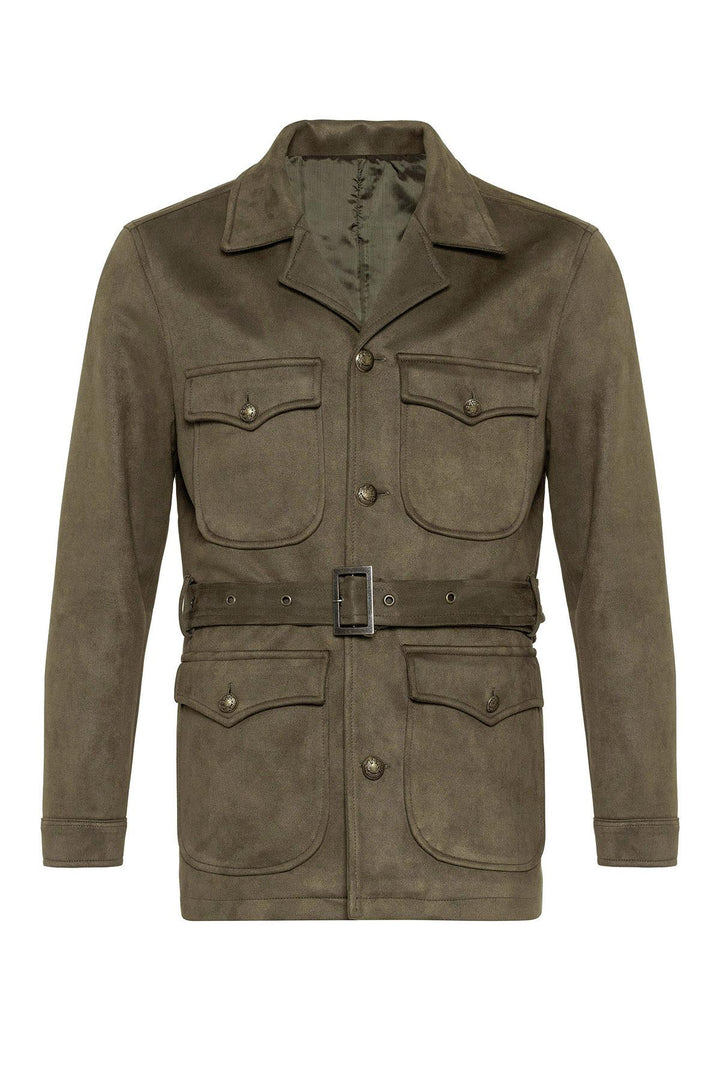 ANT Men's Slim Fit Belted Suede Coat - Hoofddorp