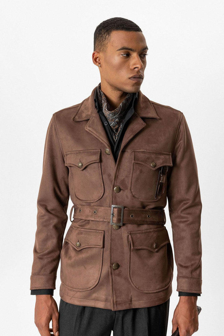 ANT Men's Slim Fit Belted Suede Coat - Herzogenrath