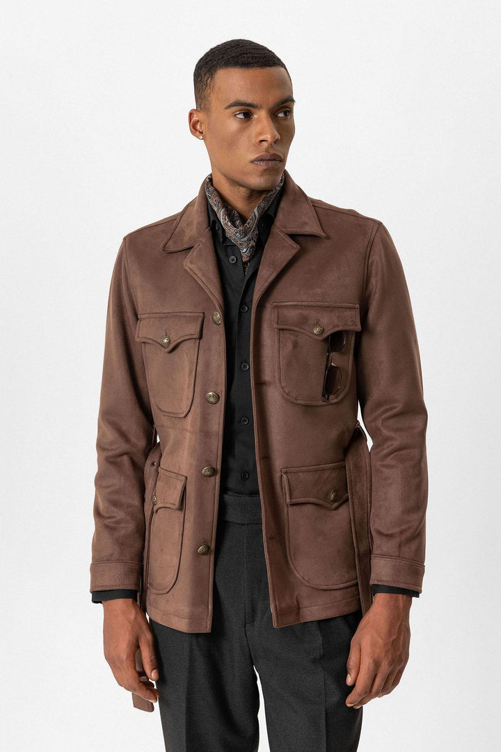 ANT Men's Slim Fit Belted Suede Coat - Herzogenrath