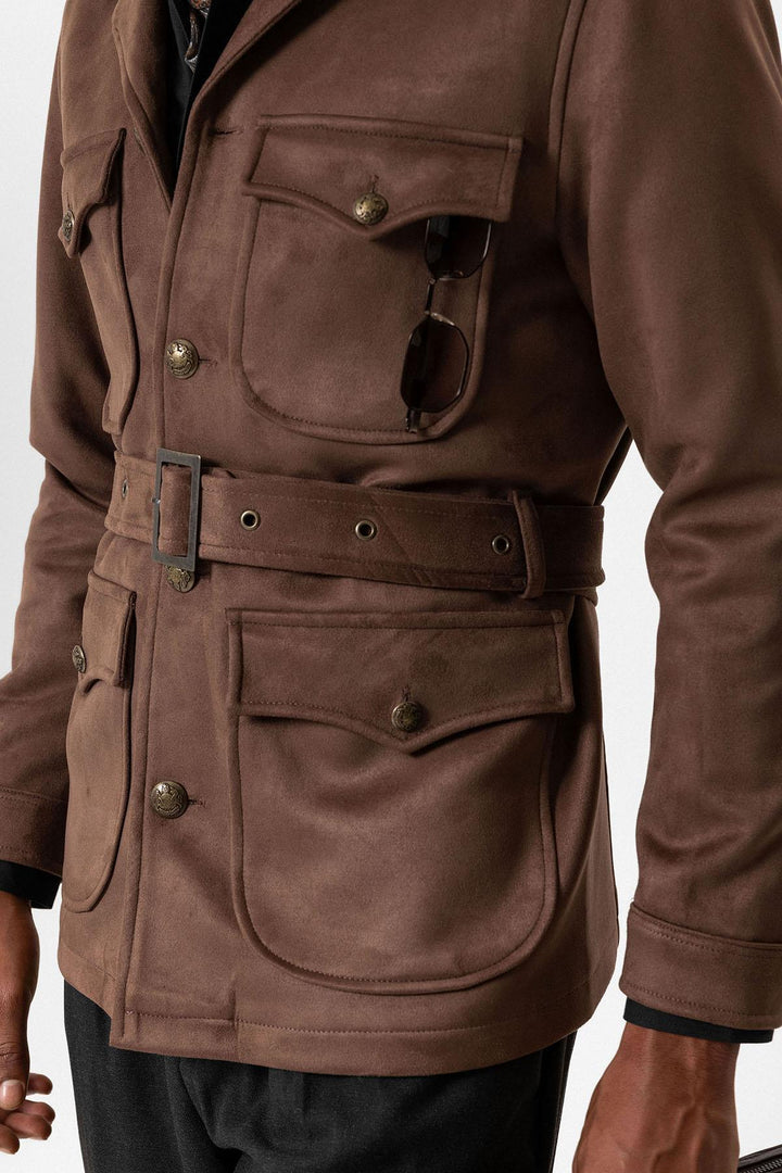 ANT Men's Slim Fit Belted Suede Coat - Herzogenrath