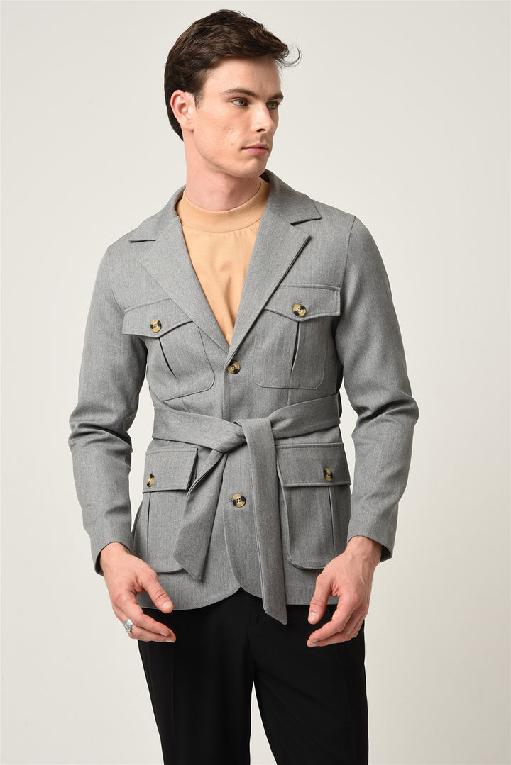 ANT Men's Jacket Collar Belted Seasonal Coat - Dormagen