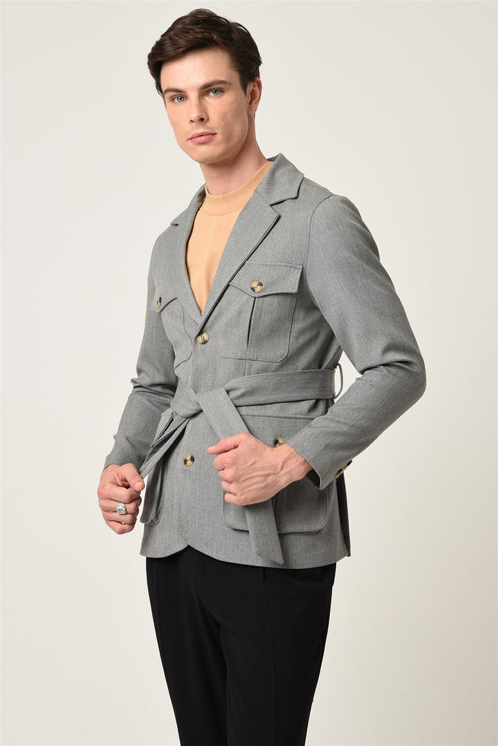 ANT Men's Jacket Collar Belted Seasonal Coat - Dormagen