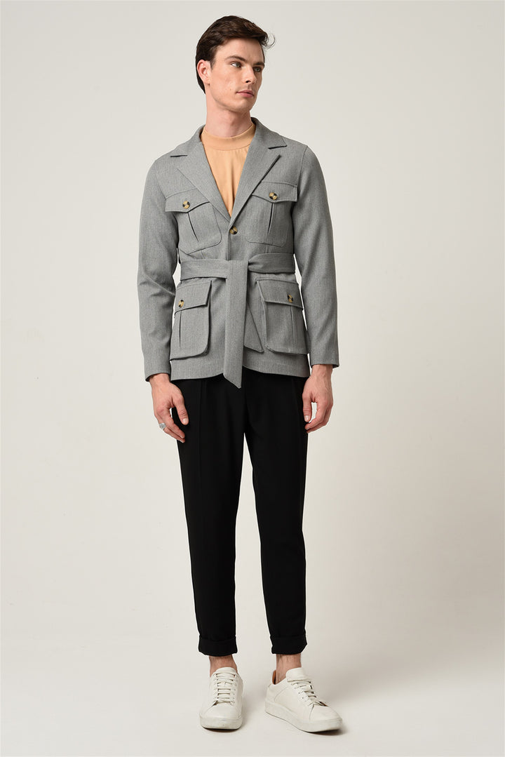 ANT Men's Jacket Collar Belted Seasonal Coat - Dormagen