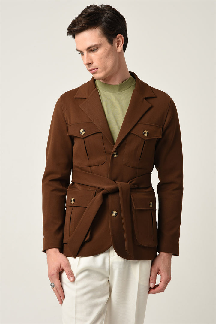 ANT Men's Jacket Collar Belted Seasonal Coat - Bazal’tove