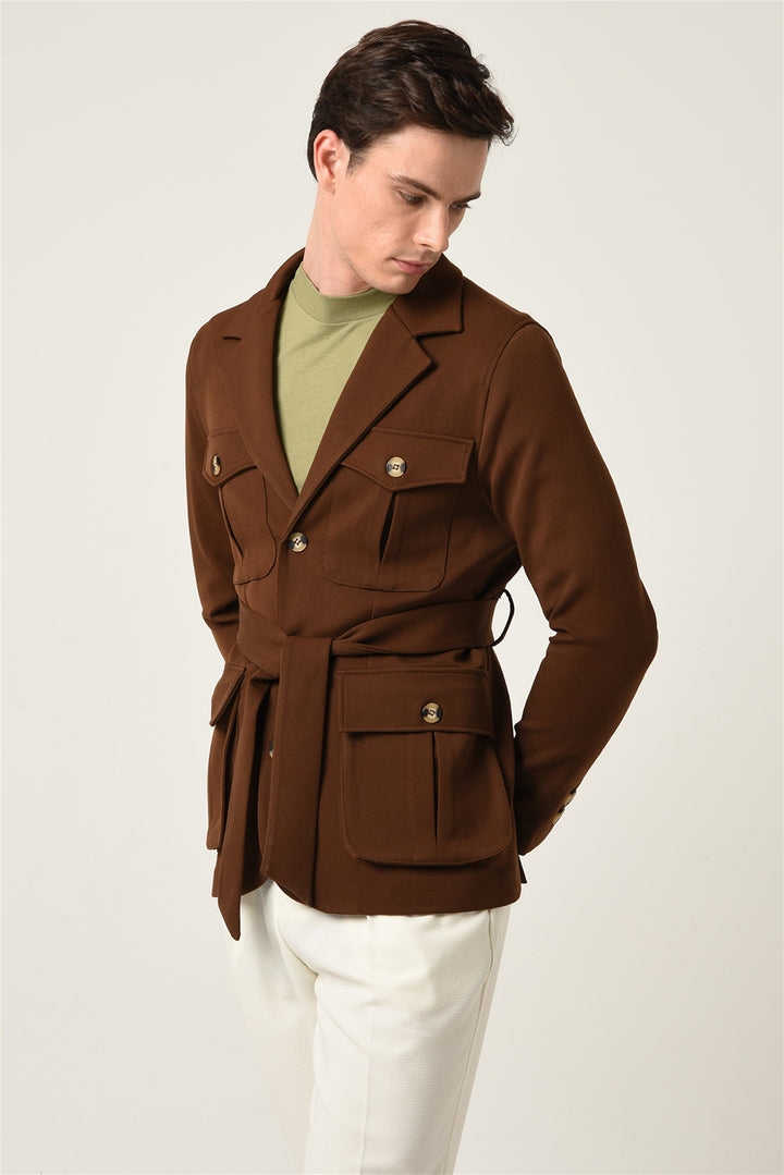 ANT Men's Jacket Collar Belted Seasonal Coat - Bazal’tove