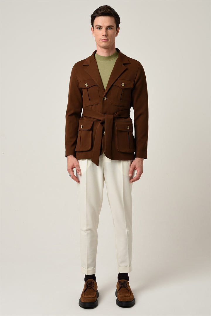 ANT Men's Jacket Collar Belted Seasonal Coat - Bazal’tove