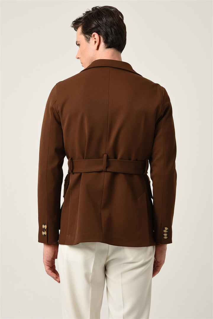 ANT Men's Jacket Collar Belted Seasonal Coat - Bazal’tove