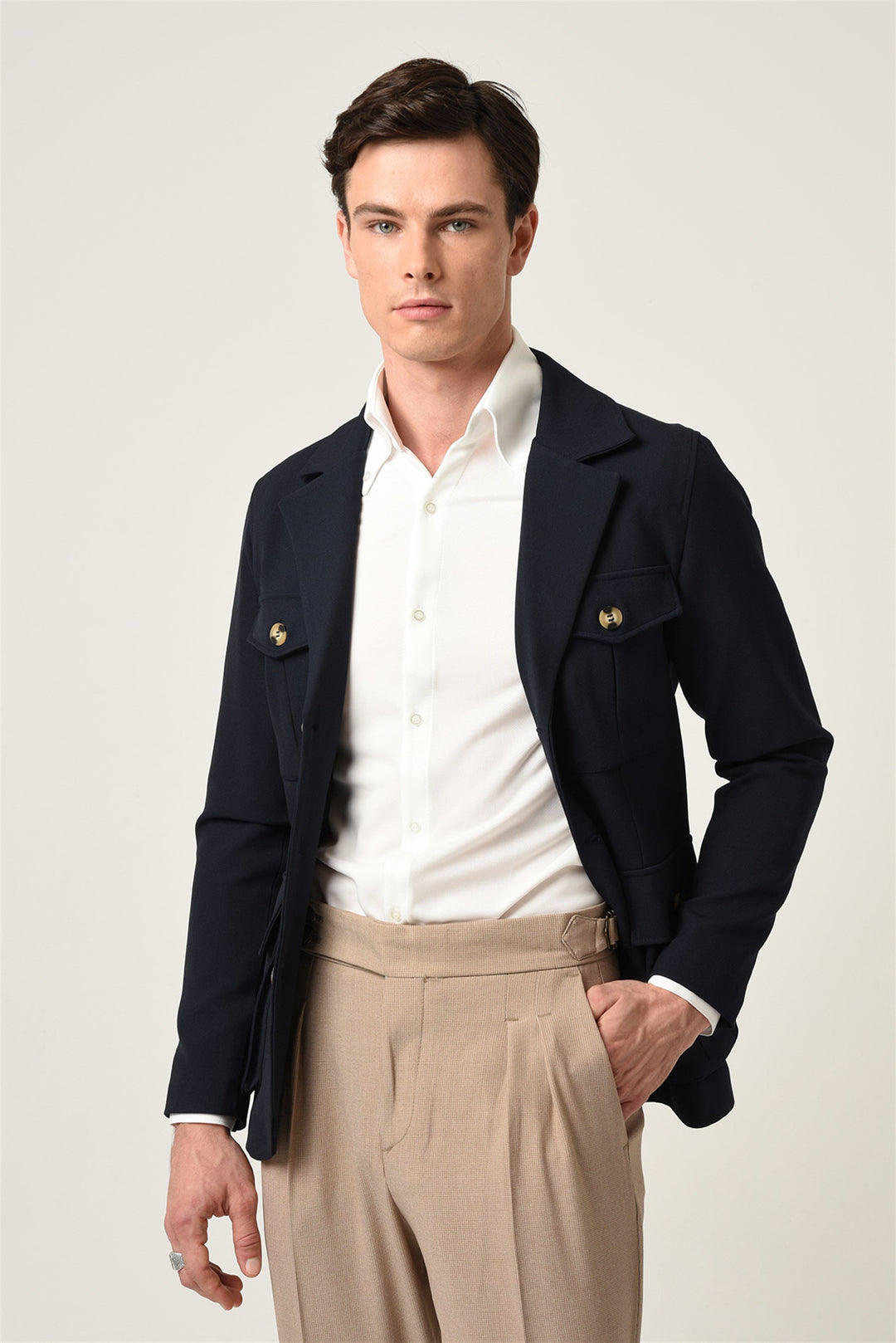 ANT Men's Jacket Collar Belted Seasonal Coat - Farnborough