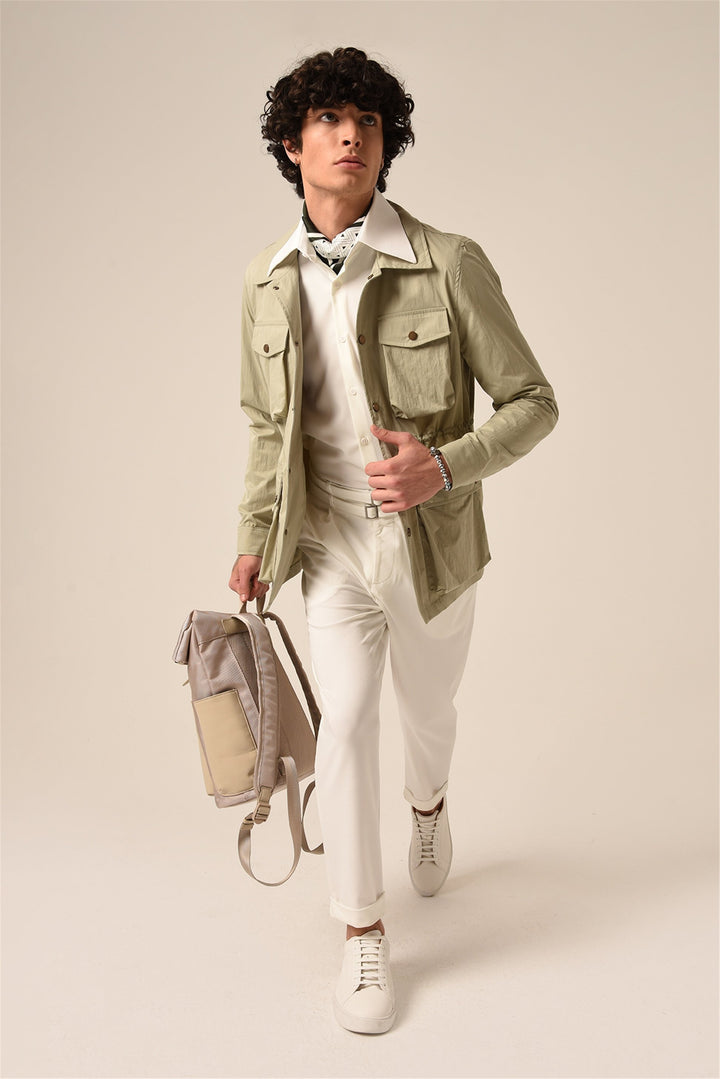 ANT Men's Waist Elastic Detailed Spring Jacket - Eboli