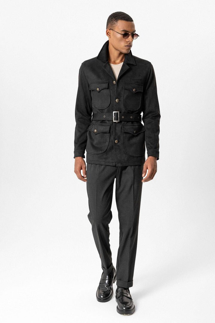 ANT Men's Slim Fit Belted Suede Coat - Windsor