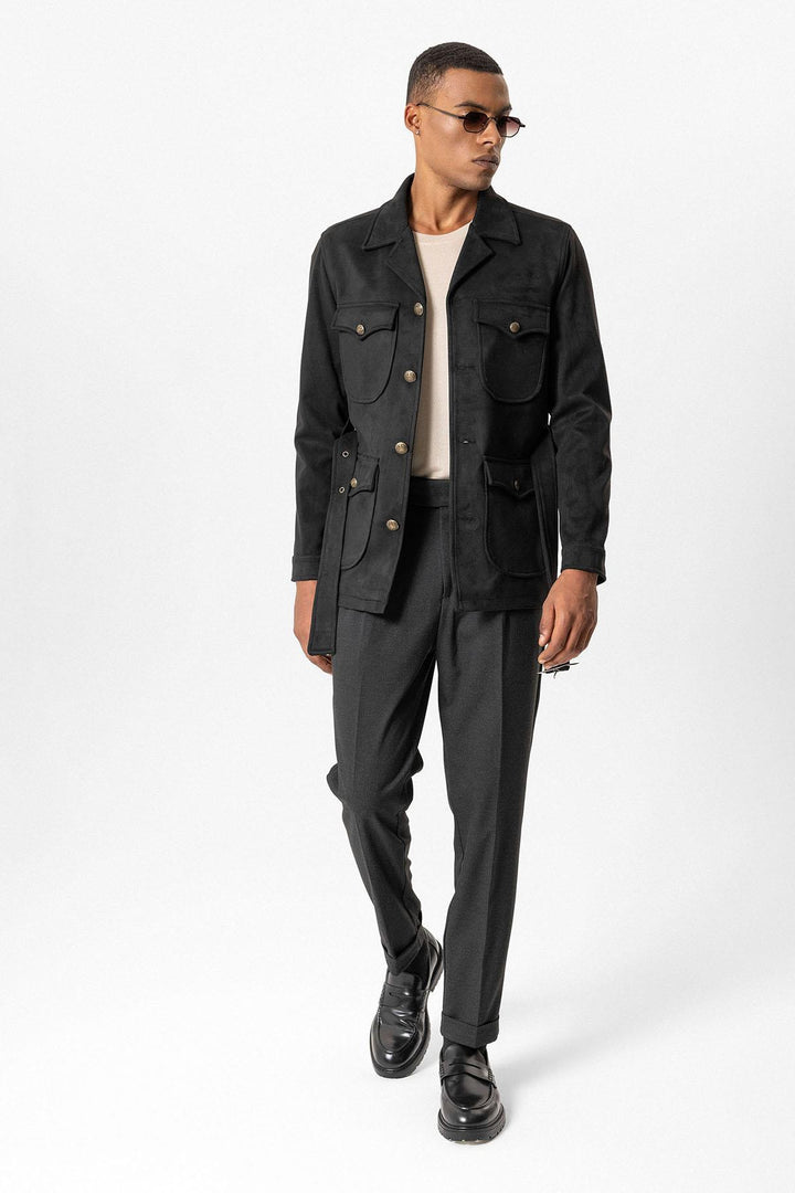 ANT Men's Slim Fit Belted Suede Coat - Windsor