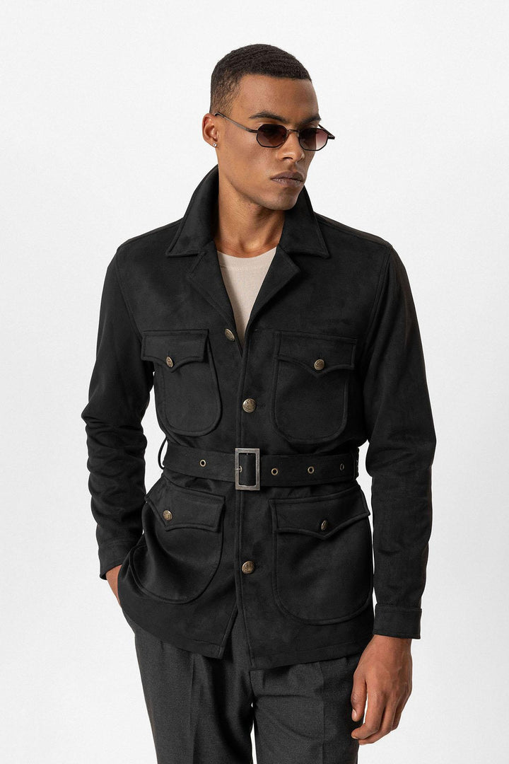 ANT Men's Slim Fit Belted Suede Coat - Windsor