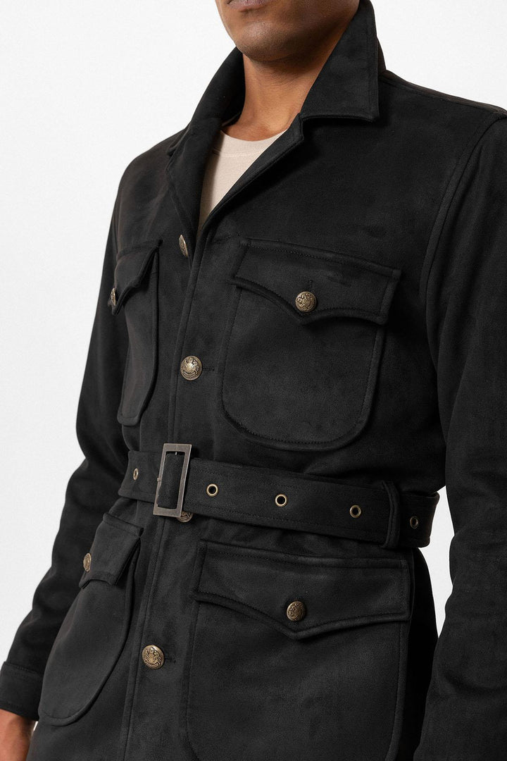 ANT Men's Slim Fit Belted Suede Coat - Windsor